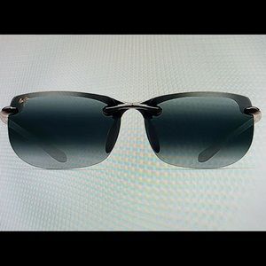 Maui Jim Banyans Rectangular Sunglasses Gloss Black/Neutral Grey with Case